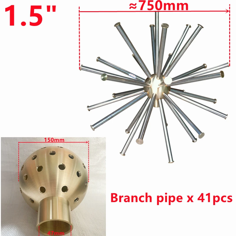 Насадка для фонтана, из латуни, нержавеющая сталь, хрустальный шар, 1 
