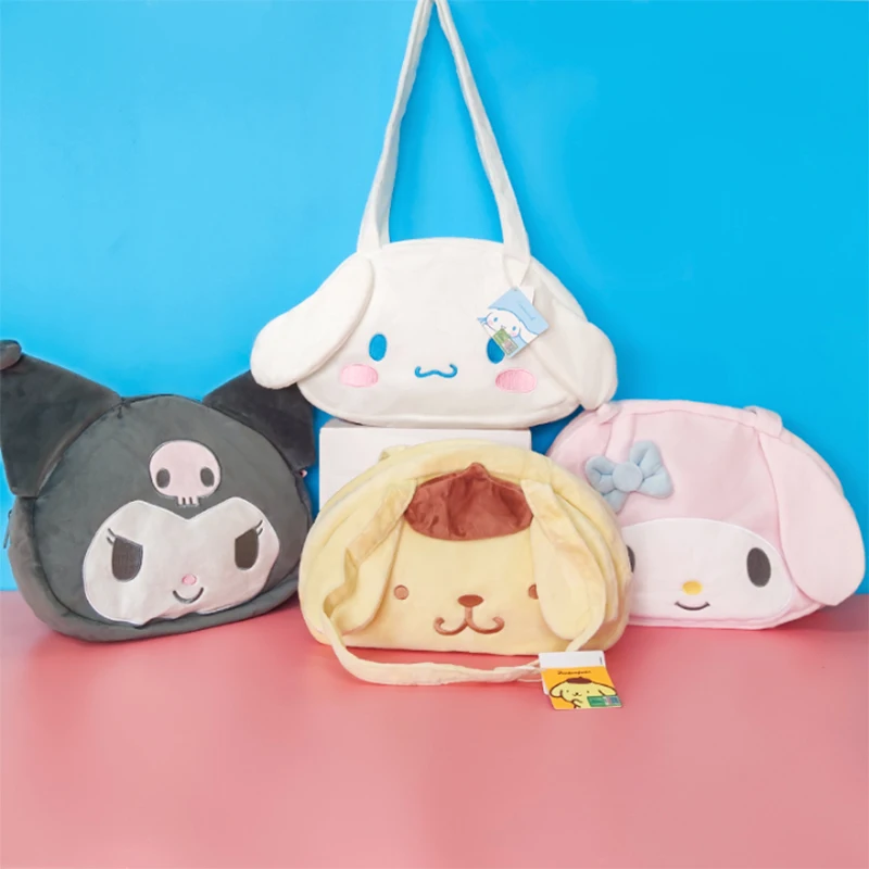 

Sanrios Kawaii Kuromi Наплечная Сумка Аниме My Melody Cinnamoroll плюшевая сумка-мессенджер мультяшный плюшевый рюкзак рождественские подарки для девочек