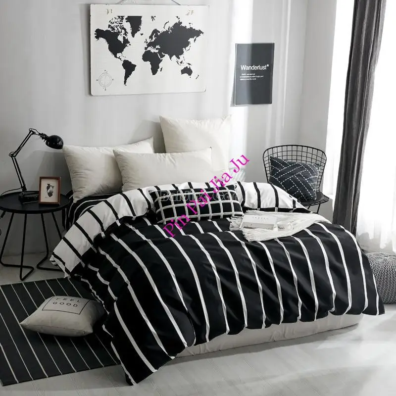 

New Modern Printed Duvet Cover 1 Piece Close Skin Cotton Quilt Cover with Zipper Adult Bedding Sets Bedspreads 1Pcs