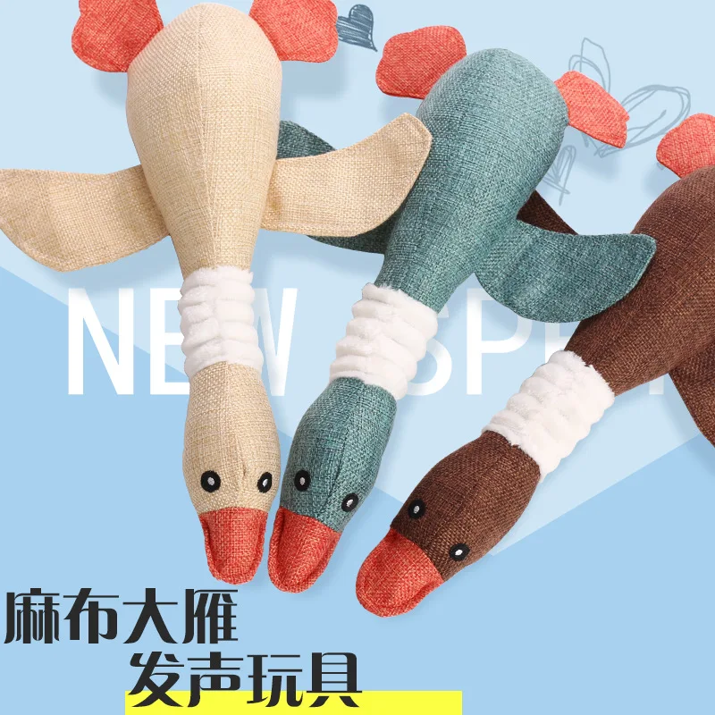 

Dog Toys for Small Large Dogs Animal Geese Plush Toy Dog Cat Pet Toy Chew Rope Intelligence Pet Dog Sounding Voice Squeak Toys