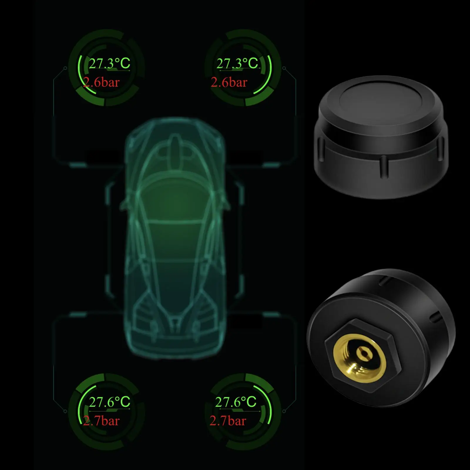Система контроля давления в шинах мотоцикла 2 шт./компл. Bluetooth датчик TPMS монитор