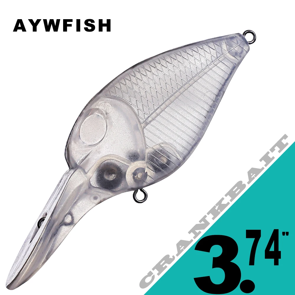 AYWFISH приманка с глубоким крючком 5 шт. Неокрашенная блестящие заготовки