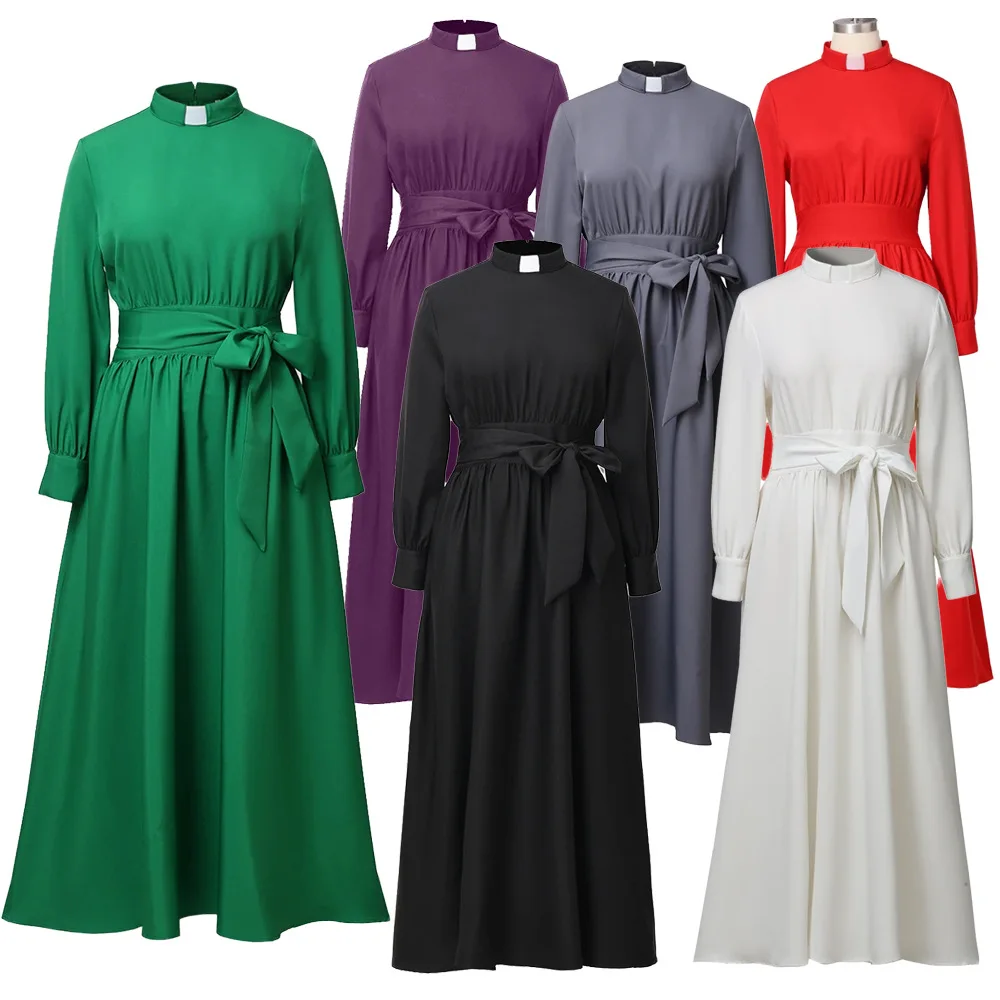 Средневековая винтажная Униформа священника халат Хэллоуин женский папа