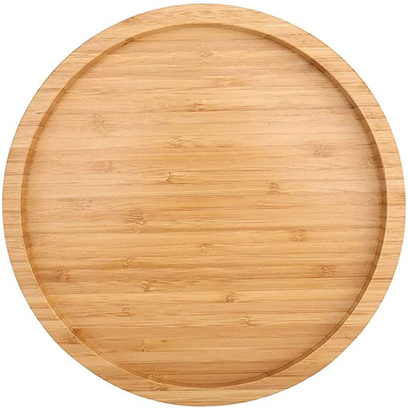 12 Inch Diameter Bamboo Lazy Susan Turntable For Kitchen Spice Bottle