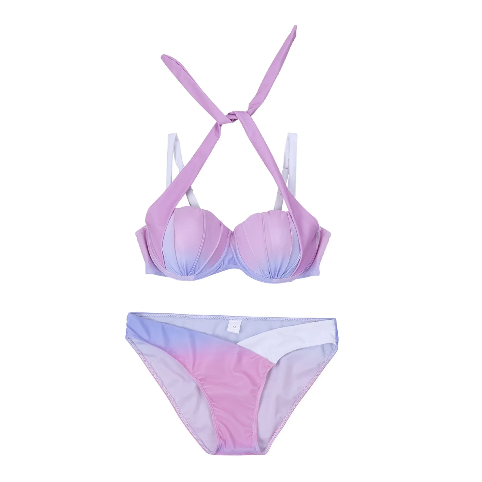 

Купальник с бюстгальтером на косточках, женское бикини из 2 предметов, купальный костюм с градиентом для мужчин и женщин, женский купальник