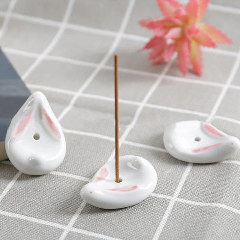 Ceramic Rabbit  Incense Stick Holder Japanese Retro Pattern Incense Base Tea Ceremony Accessories Home Decoration