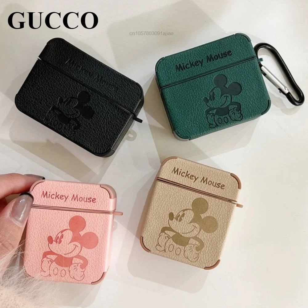 

Korean Style Leather Cartoon Disney Mickey The New Airpods 2 3 Generation Pro Protective Cover Wireless Bluetooth Headset Cases