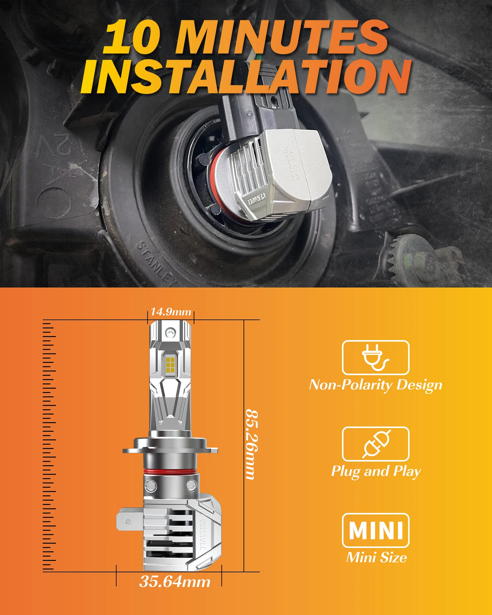 2 шт. Автомобильные светодиодные лампы Canbus 6000 лм 2005 к