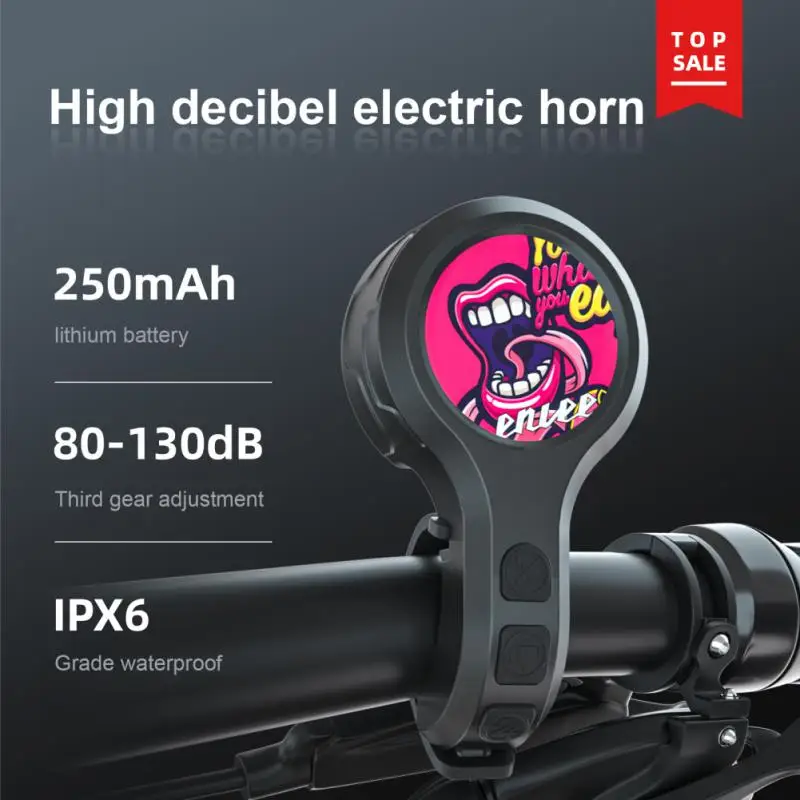 

New Pattern Electric Bell 80-130db DB Adjustable Electric Horn Bicycle Rainproof Anti-theft Alarm Riding Accessories