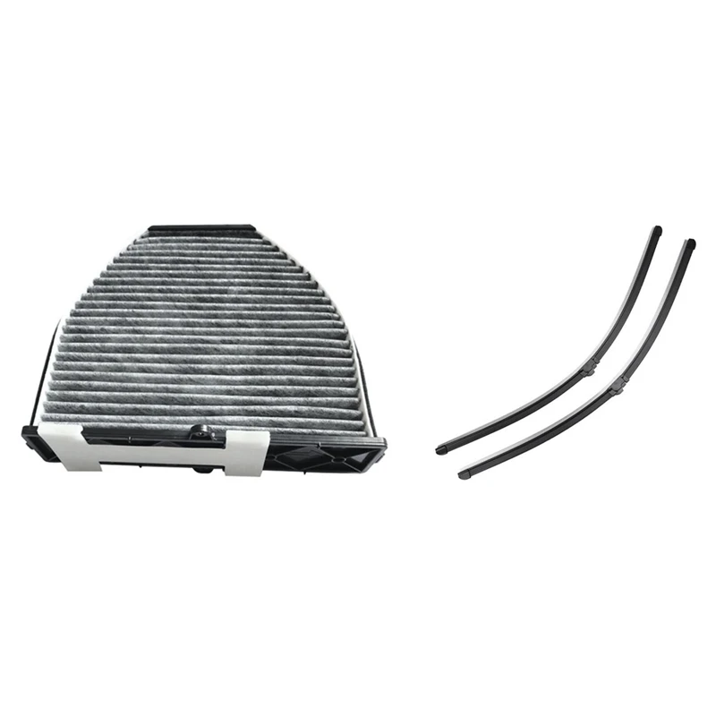 

3 Pcs Car Accessories: 1 Pcs Cabin Air Filter & 2 Pcs Front Window Windshield Wiper Blades