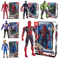marvel avengers anime figure iron man spider man hulk thanos abs plastic doll model ornament childrens toy birthday gifts