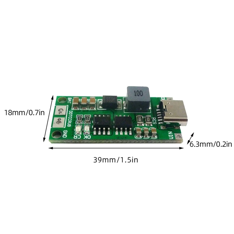 Плата зарядного устройства Type-C USB для мини-аккумуляторов 8.4V12.6V16.8V, модуль повышающего преобразователя для LiPoLi-Ion батарей 2S, 1A-ABFB (art.: 3920d7ddcf156) - 3920d7ddcf156