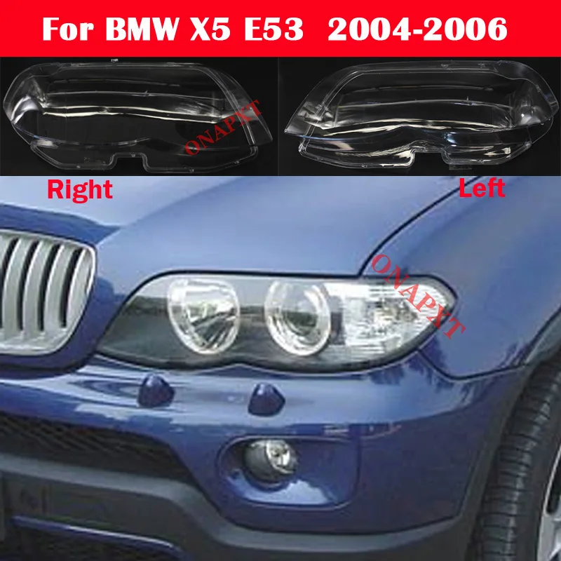 For BMW X5 E53 2004-2006 Car Front Headlight Lens Glass Caps Auto Shell Headlamp Lampshade Head light Lamp Cover