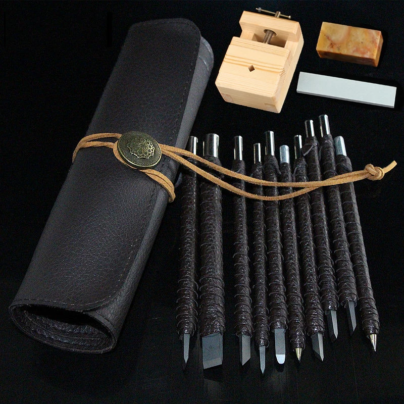 Professional Seal Carving Tool Tungsten Steel Carving Knife Stone Seal Carving Chisel Set DIY Engraving Woodworking Hand Tools