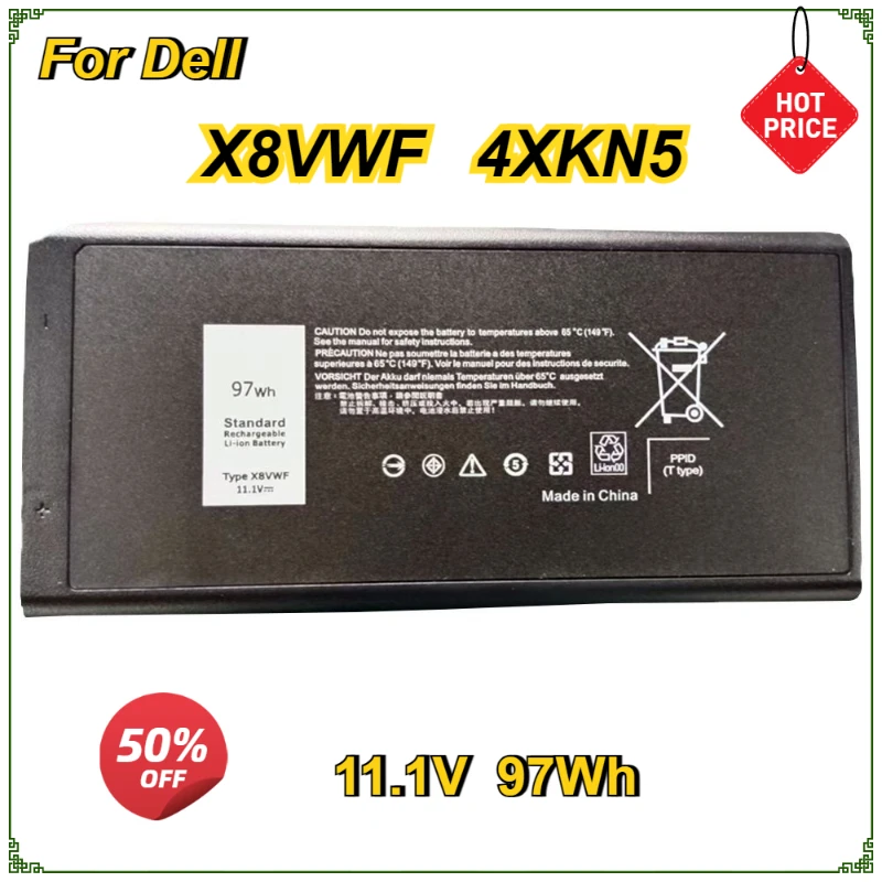 X8VWF 4XKN5 5XT3V Аккумулятор для ноутбука DELL CJ2K1 09FN4 DKNKD Latitude 14 7404 E5404 E7404 11 1 В 97 Втч