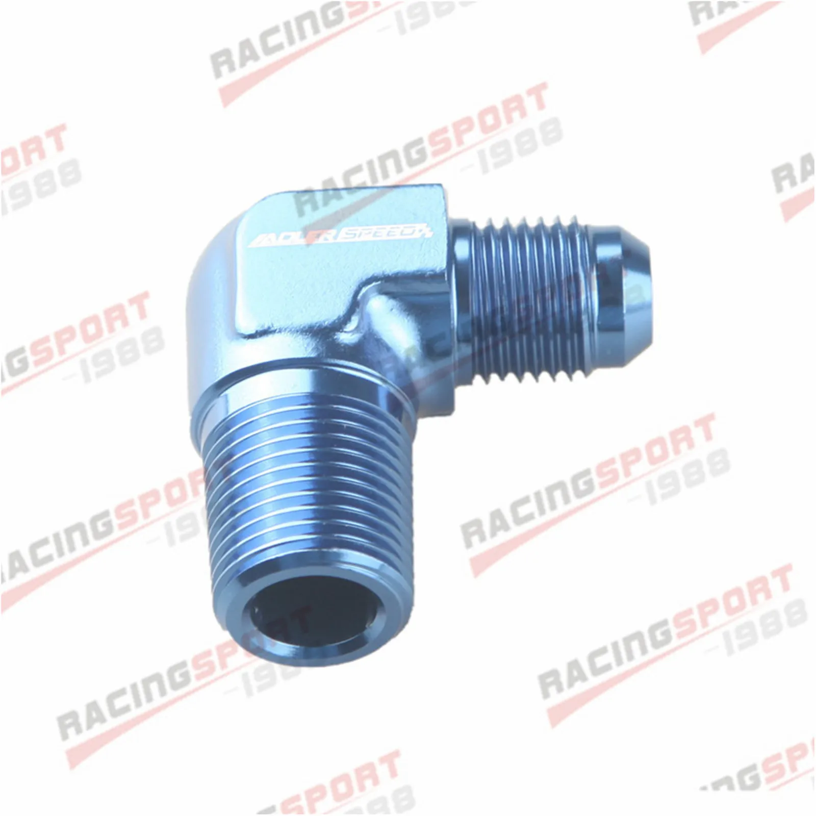 

ADLERSPEED AN-6 To 3/8" NPT 90 Degree Male Hose Fitting Adapter Aluminum Blue