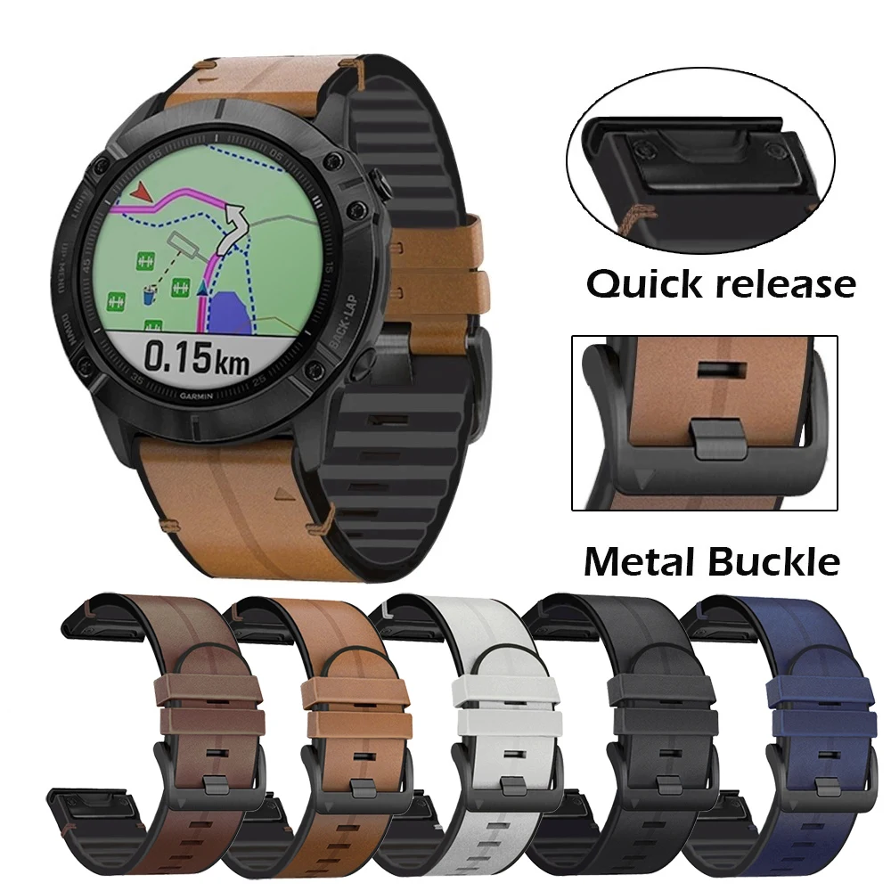 

Essidi 22mm Silicone Leather Strap For Garmin Fenix 7 6 Pro 5 Plus S60 S62 Quick Release Watch Band Loop For Forerunner 935 945