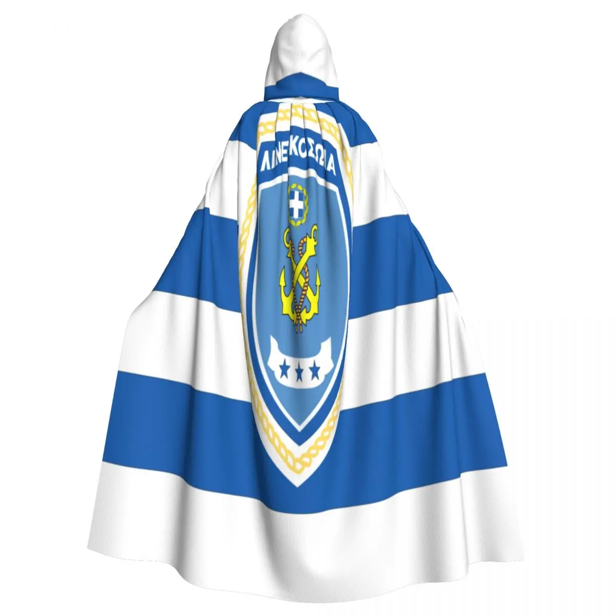 

Unisex Adult Hellenic Coast Guard Flag Cloak with Hood Long Witch Costume Cosplay