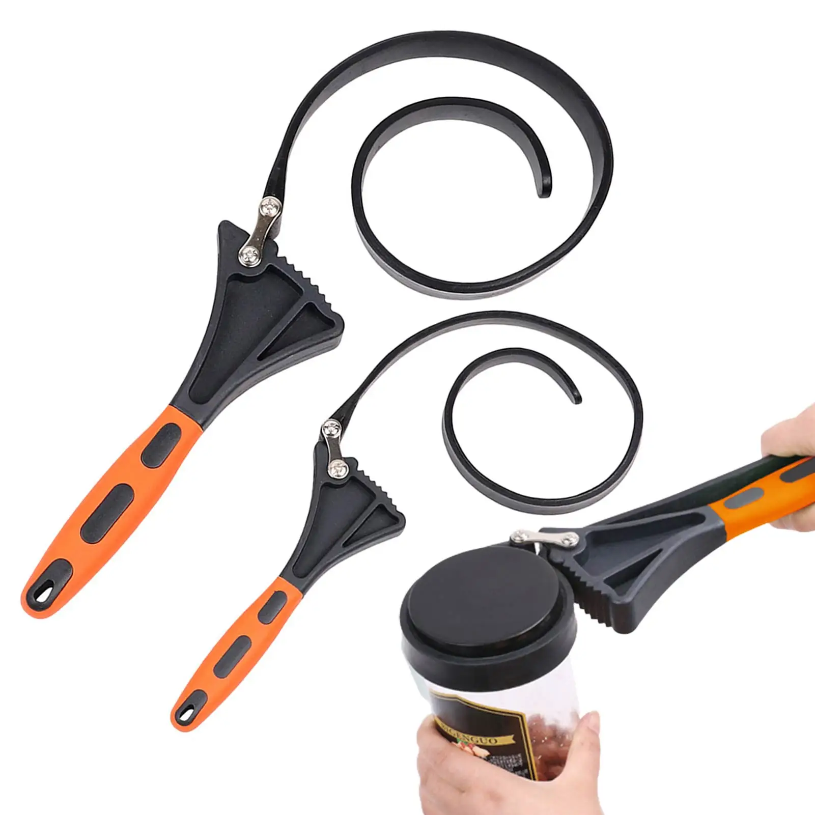 

2PC Strap Wrench Set Car Auto Oil Filter Spanner Non-skid Flexible Belt Wrench For Bottles Jars Plumbing Fixtures Oil Filters