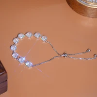 hot sale super shine transparent cz bracelet for women aaa top quality big bling zirconia penannular armband pulseras