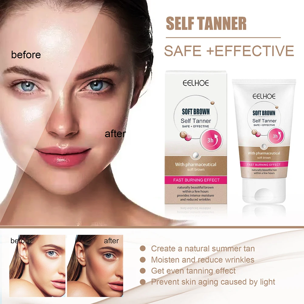 

100ml Self Tanning Mousse Spray Fast Body Face Self Tanner Fake Tan Cream Solarium Makeup Foundation Bronzer Nourishing Lotion