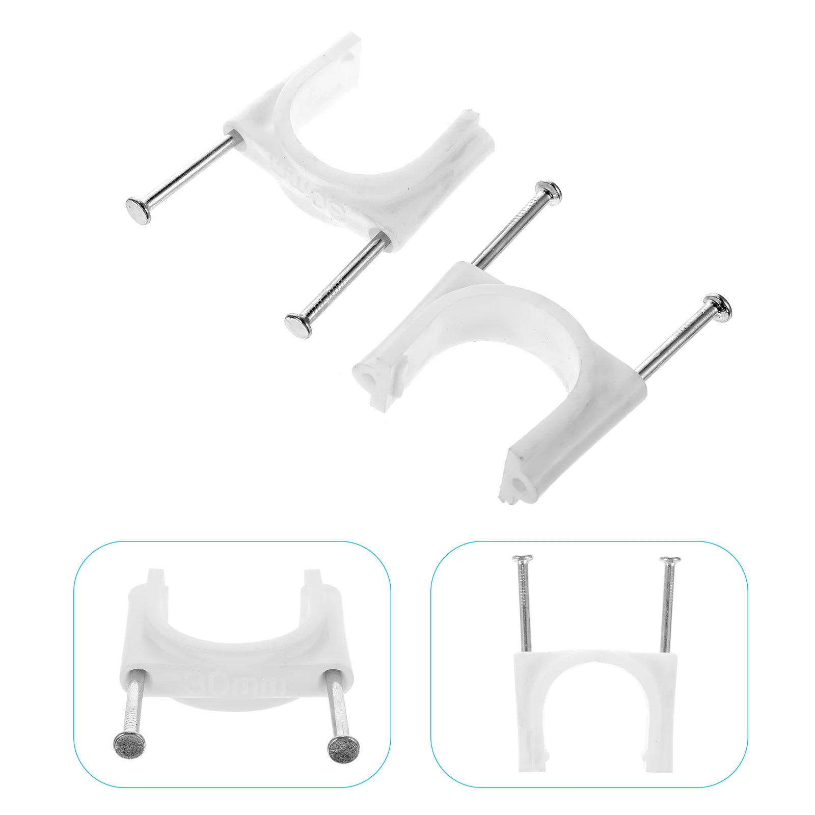 

1 Set Stable Durable Multipurpose Rustproof Practical Steel Nail Cable Clips Cable Clips Wire Clips