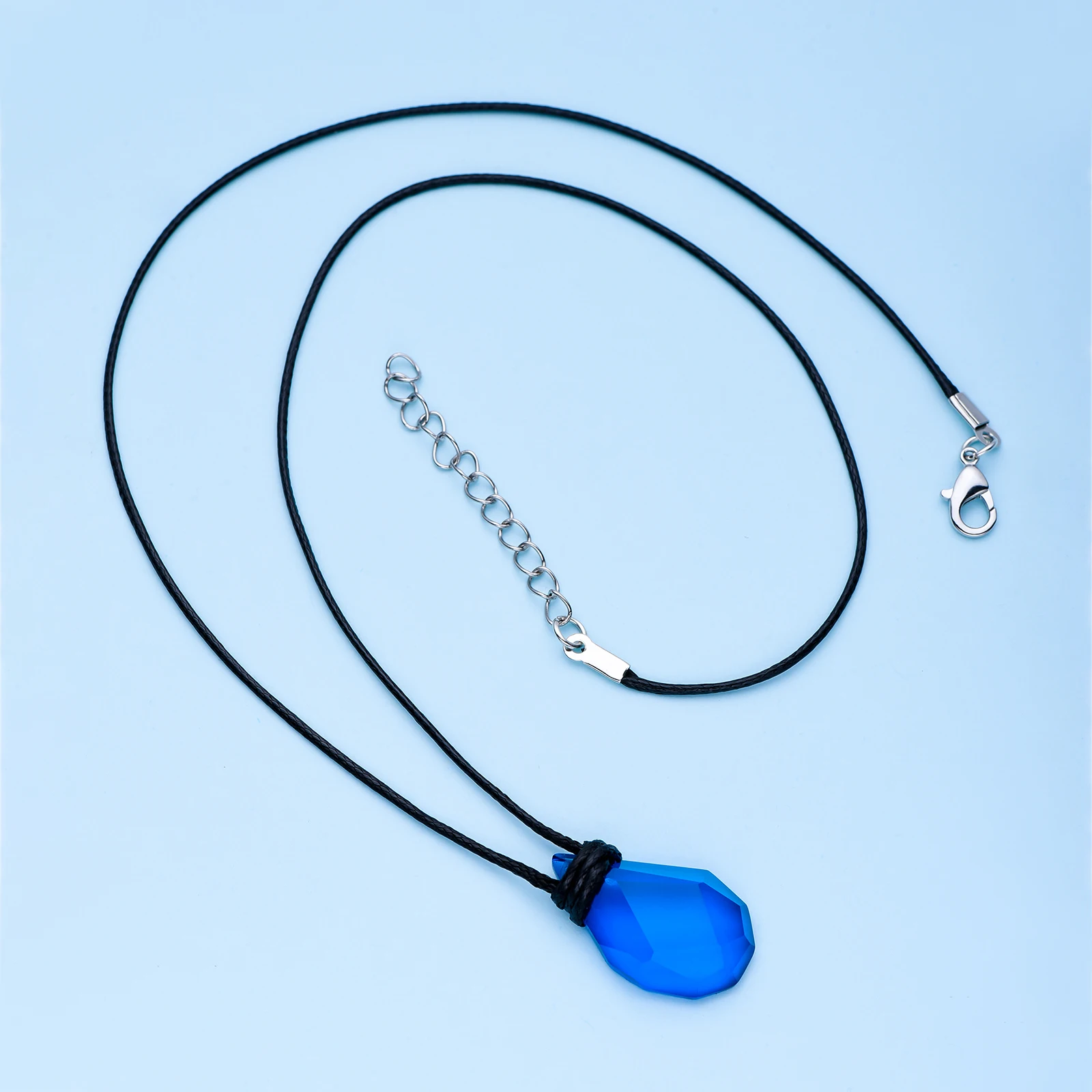 H2o Mermaid Blue Crystal Necklace Beauty Geometric Girly Pendant Rope Chain Necklaces Jewelry for Women Birthday Gifts