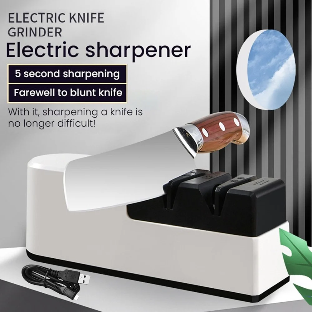 

USB Electric Knife Sharpener Stone Adjustable For Kitchen Knives Tool Knife Scissor Sharpening Blade Home Kitchen Accessories