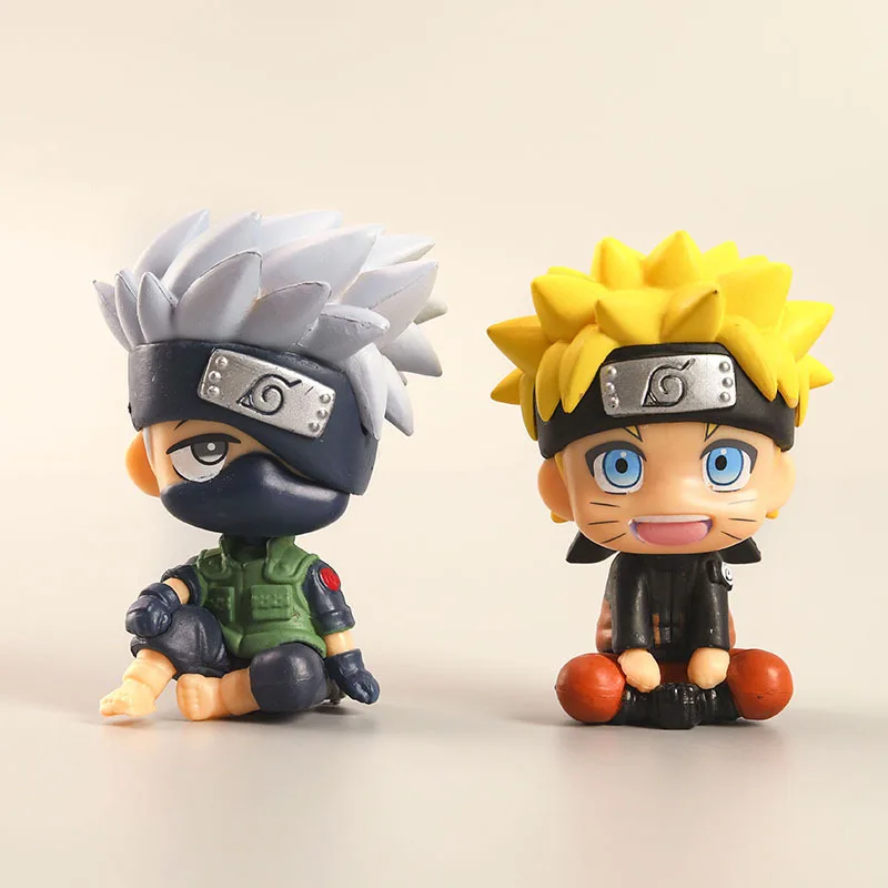 

9cm Anime Naruto Figure Uzumaki Naruto Kakashi Uchiha Sasuke Itachi Cute Toys Q Figurals nendoroid Car decoration Model
