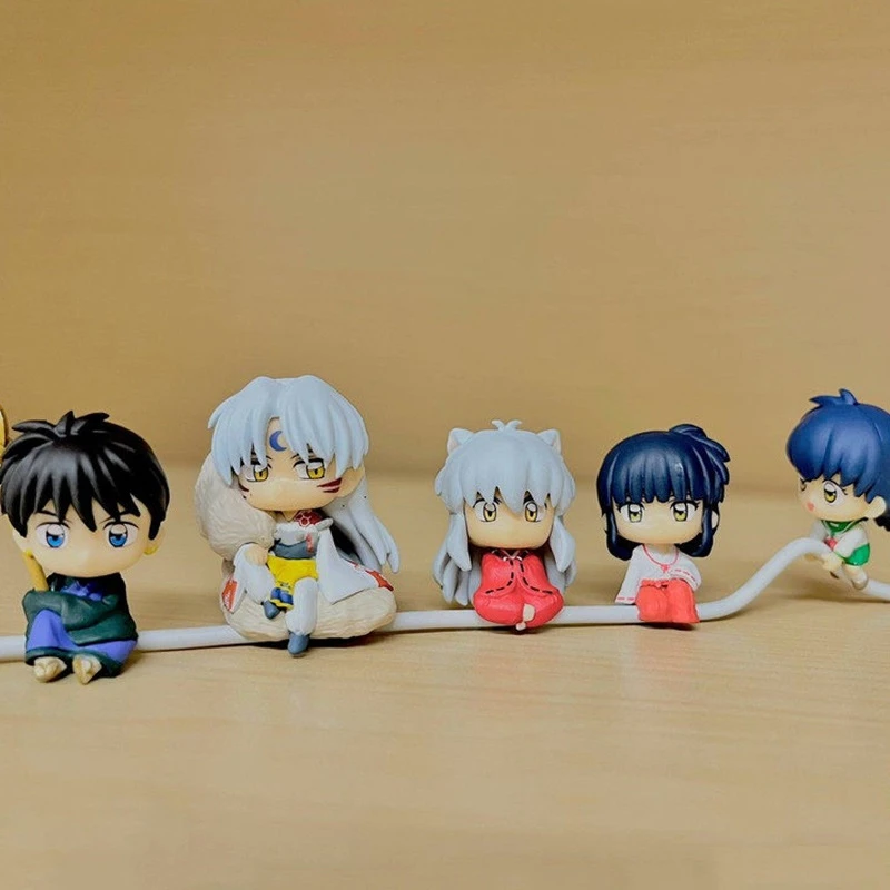 Фото Кабель для передачи данных Bandai Inuyasha Hug Data Cable Gacha Mini Q-version, фигурка, мультяшный декоративный сувенир, детская игрушка-модель, подарок на день рождения №2