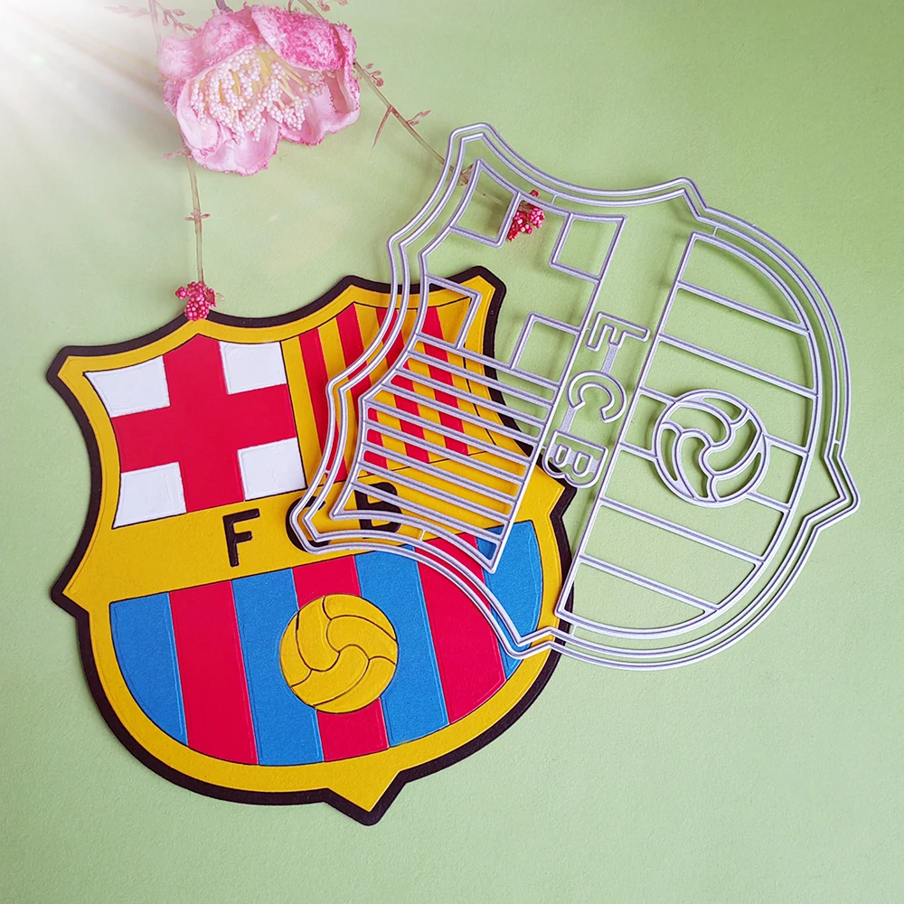 

Beautiful football team shield cutting dies for English letters, scrapbooks, reliefs craft stamps, photo album puzzl