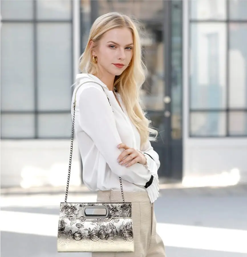 

Fashion Top Quality Exquisite Leather Handbag Ladies 2022 New Large Capacity Clutch Chain Embossed Shoulder Messenger Bag