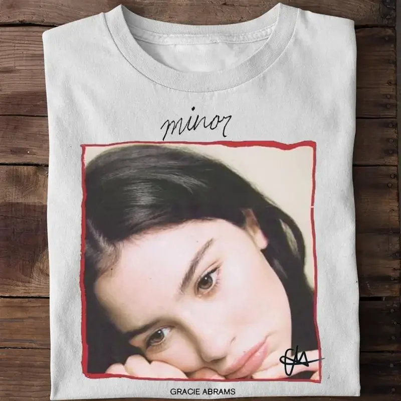 Фото Новая хлопковая футболка Gracie Abrams Minor Cotton For Fan белого цвета, все размеры, GC377 №1