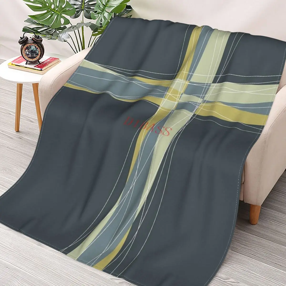 

Блестящее Золотое и серое фланелевое одеяло с 3D принтом