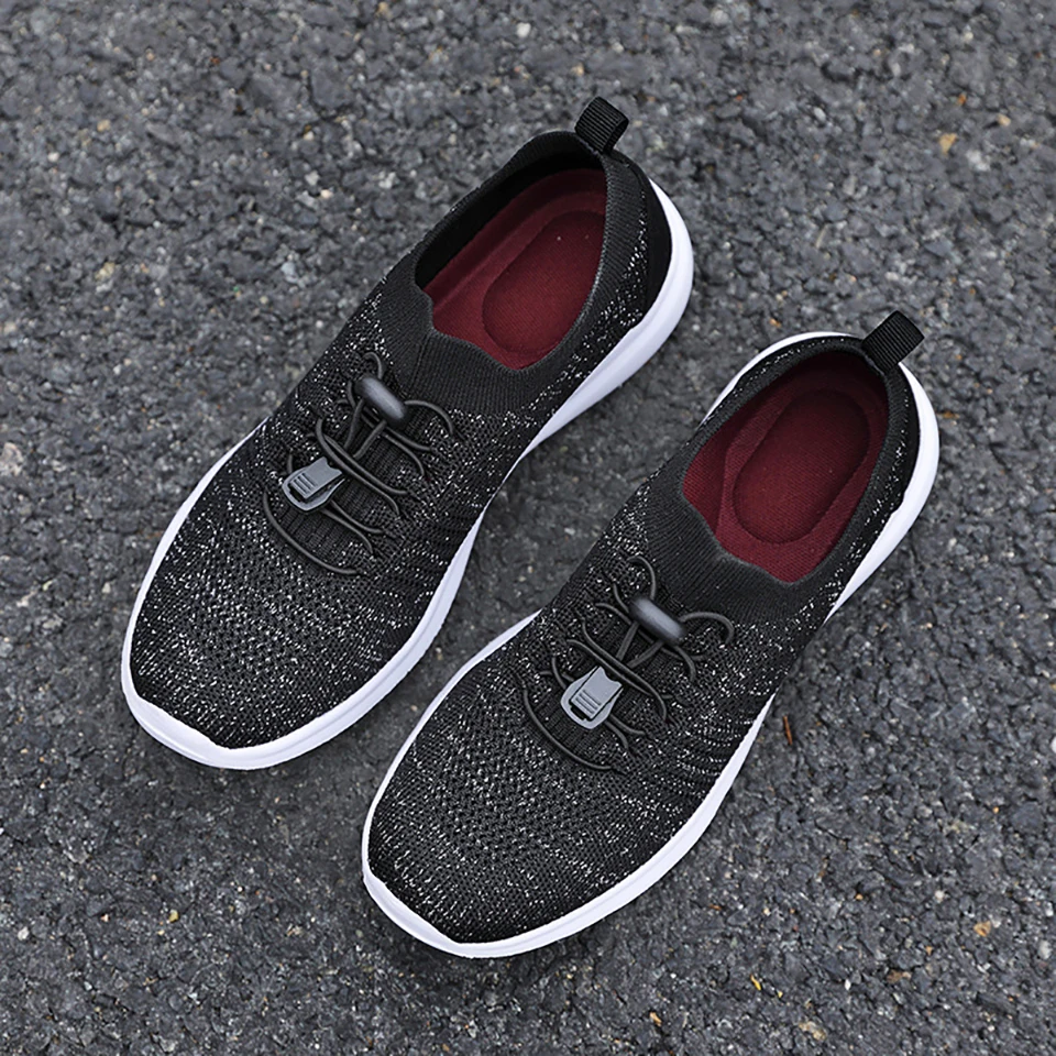 Loekeah Women's Loafers Light Weight Casual Shoes Breathable Soft Walking Shoes Elastic Comfortable Sports Footwear For Ladies