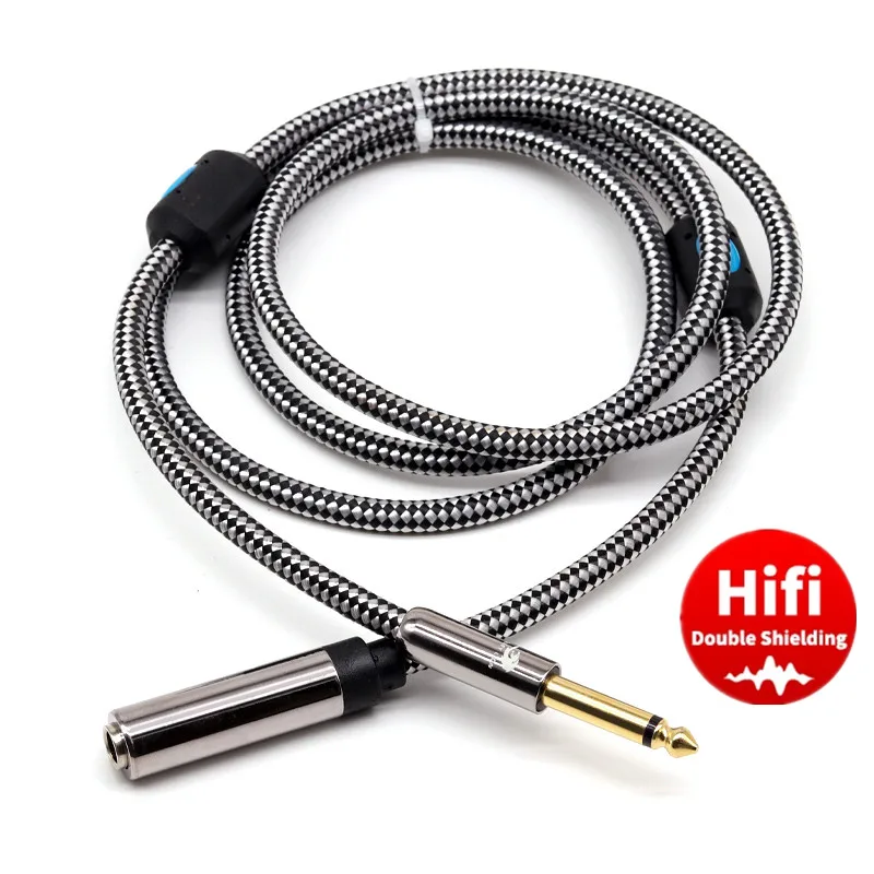 1/4 Inch TS Mono 6.35mm Male to Female Audio Cable for Mixer Guitar Amplifier 6.5mm OFC Microphone Extension Cords 1m 2m 3m 5m