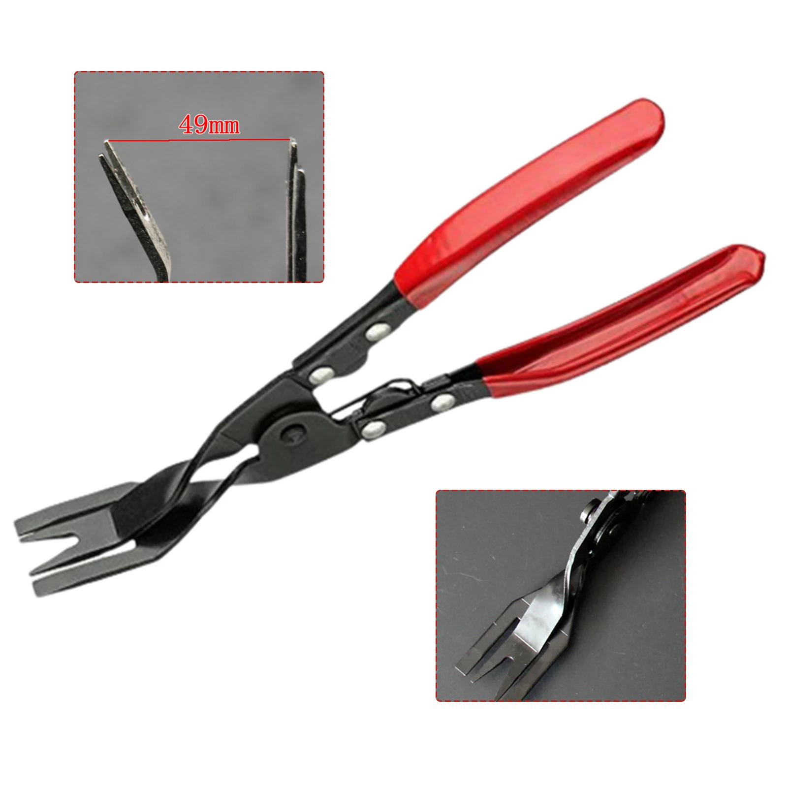 

Staple Pulling Plier Heavy Duty Nails Lifter Car Repair Tool 2 Sizes Fork Head Pry Bars Flat Tip with Built-in Spring TS2