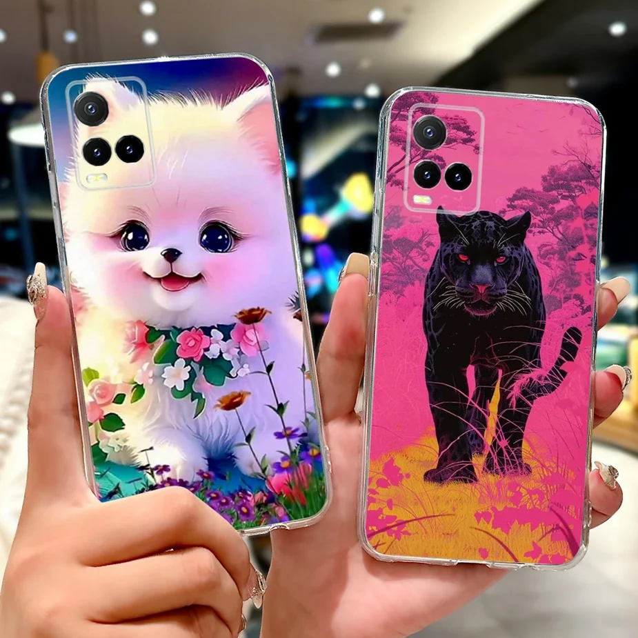 Для Vivo Y33s 4G Чехол V2109 Роскошный чехол с рисунком бабочки для Y21 Y21s Y21t Мягкий тонкий