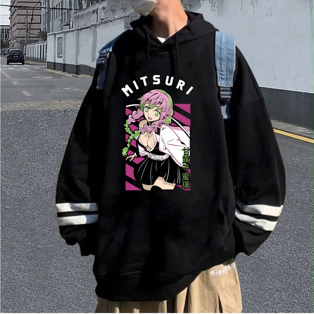 

Demon Slayer Kanroji Mitsuri Print Hoodie Harajuku Pullover Sweatshirt for Anime Fans Casual Tops