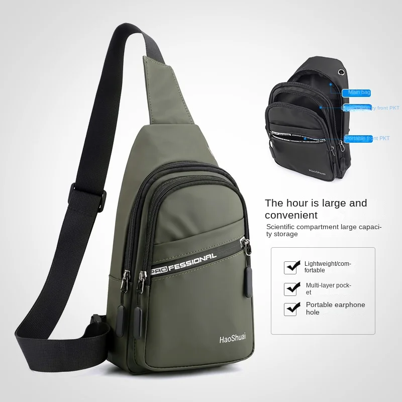 

New fashion men's chest bag outdoor leisure messenger bag trend small bag travel shoulder bag