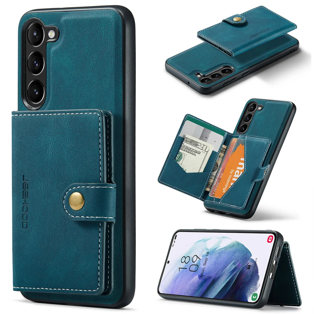 

JEEHOOD Luxury Detachable Card Bag Wallet Case for Galaxy A12 A13 A14 A22 A32 A33 A42 A51 A52 A53 A54 A71 A72 A73 Leather Case