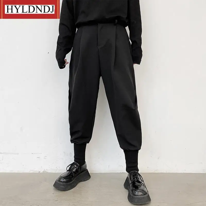 

Men Harem Pants Fashion Streetwear Hiphop Baggy Tapered Trousers Elastic Waist Cuffed Ankle Casual Joggers Man Sweatpants Bottom