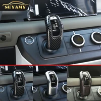 abs carbon fiber gear shift handle cover car sticker for land rover defender 110 130 2020 22 auto interior modeling accessories