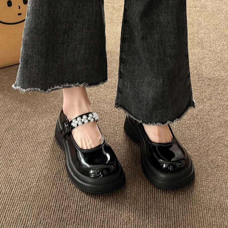 

2023 Fashion Shoes for Women Mary Jane Women's Flats Summer Buckle Strap Daily Flats Women String Bead Shoes Ladies Zapatos