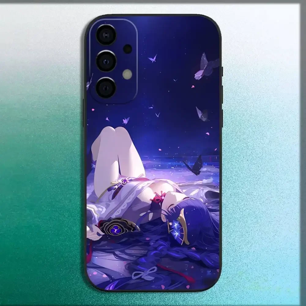 Фото Чехол для телефона G-Genshin Raiden Impact Shogun для Samsung Galaxy A73,72,71,A52,51,40,41,A22,A32,31,A13,12,Note20, мягкий черный корпус №5