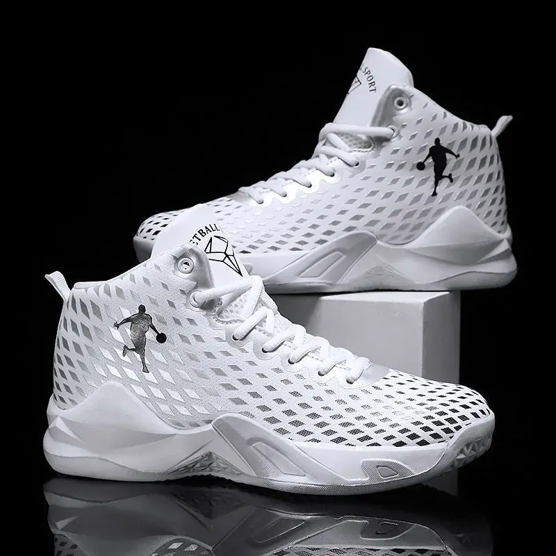 JIEMIAO Basketball Shoes Fashion Men High-top Cushioning Sport Shoes Mens Traning Athletic Shoes Comfortable Basketball Sneakers
