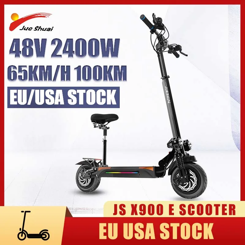 

2023 JUESHUAI New Electric Scooter 100KM Range 26AH Battery Electric Scooters for Adults 2400W 48V Dual Motor 10 Inch Tires