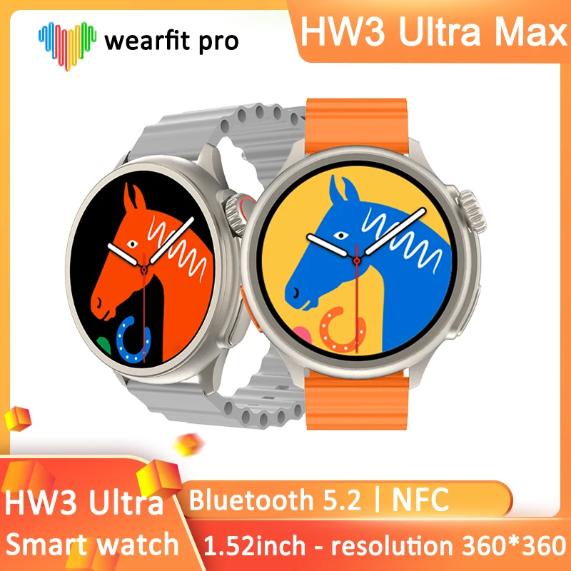 

2023 HW3 Ultra Max Smartwatch For Men 1.52inch Watch Ultra NFC Smartwatch Series 8 Bluetooth Call Wireless Charging for Apple