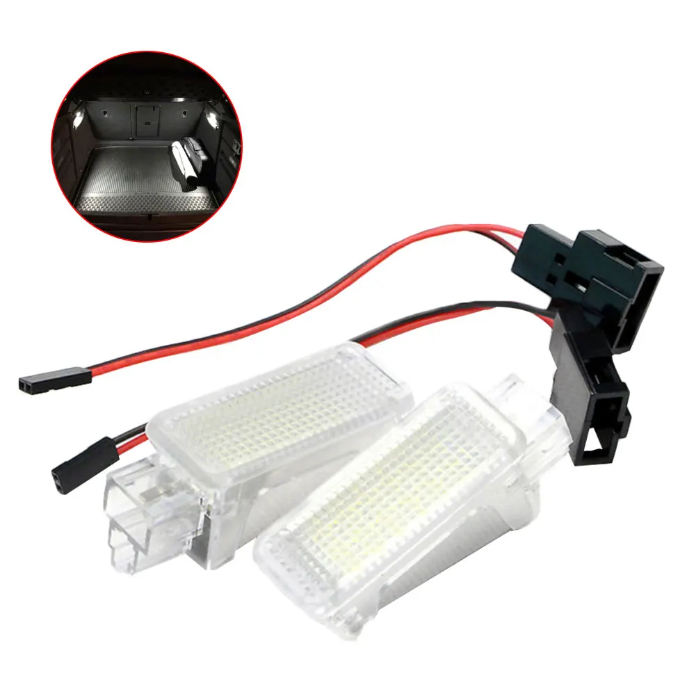 

2Pcs PC LED Trunk Boot Lamp Waterproof Dust-proof Interior Dome Light for Skoda Octavia Fabia Superb Roomster Kodiaq Yeti