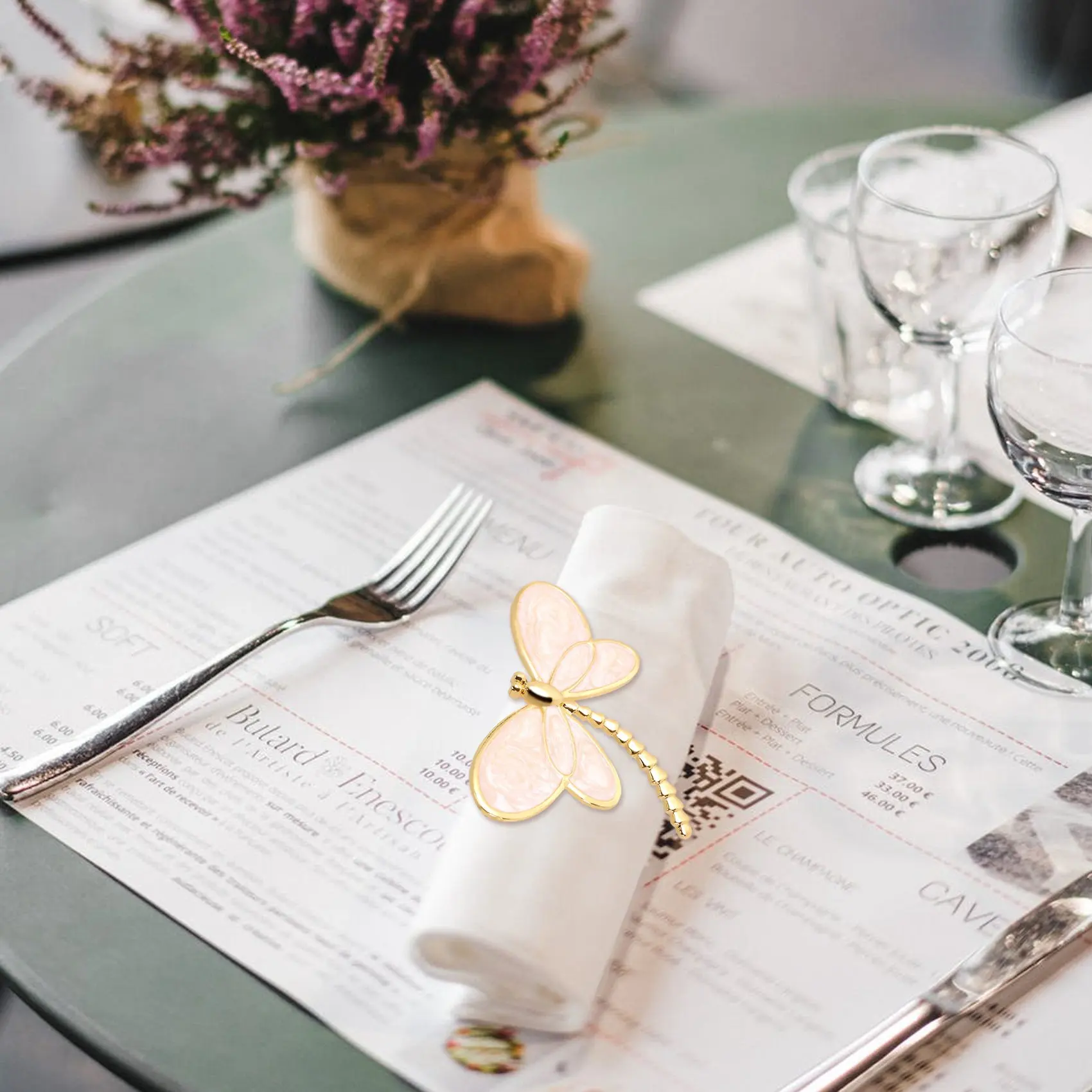 Набор из 4 предметов золотистый держатель стрекозы используется для свадебного